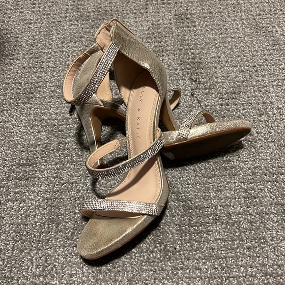 Metallic Rhinestone Strappy Heels - Picture 7 of 7